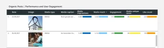 Instagram Insights | Organic posts | performance and user engagement